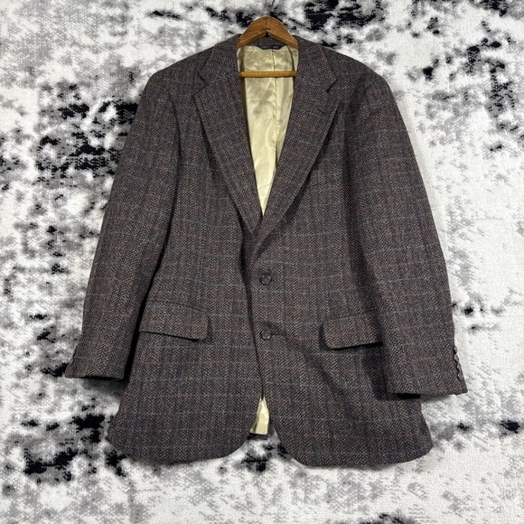 Ralph Lauren‎ Polo University Club Blazer Mens Size 40 Chest Brown Tweed Preppy